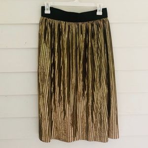 Gold Pleated Skirt